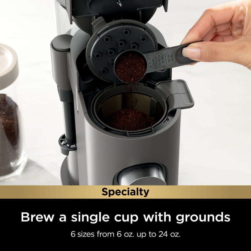 Ninja Single Serve Pods & Grounds Specialty Coffee Brewer, 4 Brew Styles, Gray, PB050 - Image 3