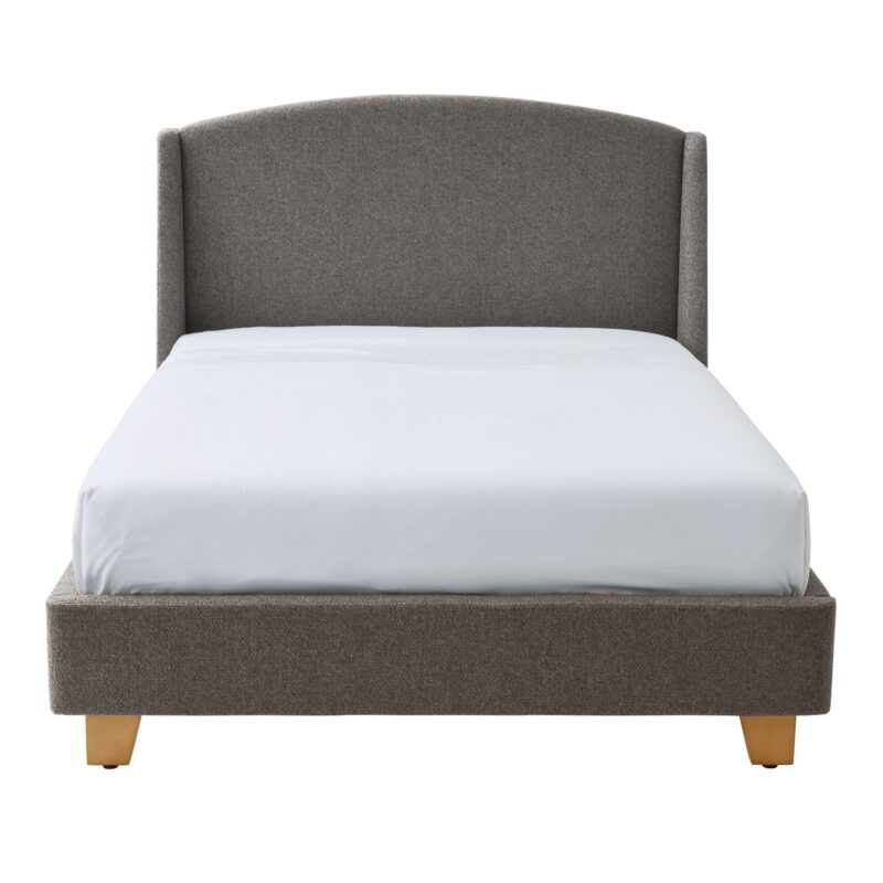 Better Homes & Gardens Windsor Platform Bed with Wingback Headboard, Queen, Gray Boucle - Image 3