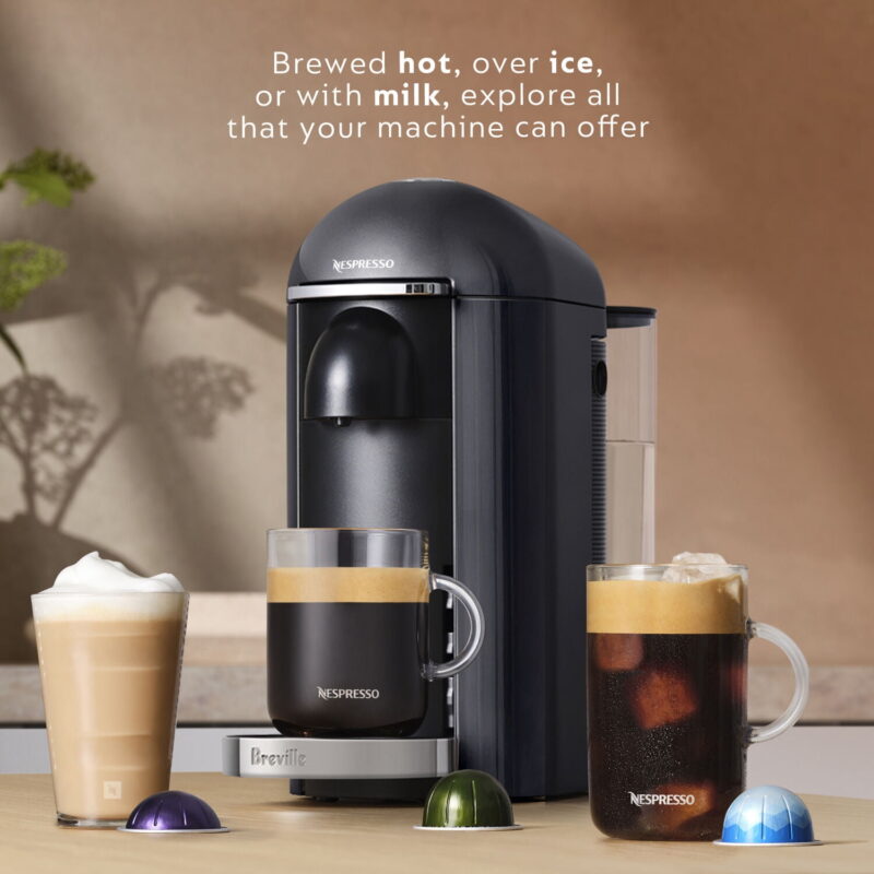 Breville Nespresso New VertuoPlus Deluxe Coffee and Espresso Single-Serve Machine in Piano Black - Image 3