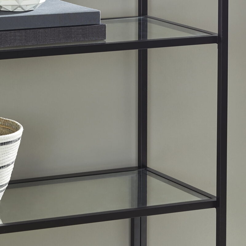 Better Homes & Gardens 71" Nola 5 Shelf Etagere Bookcase, Black Finish - Image 5