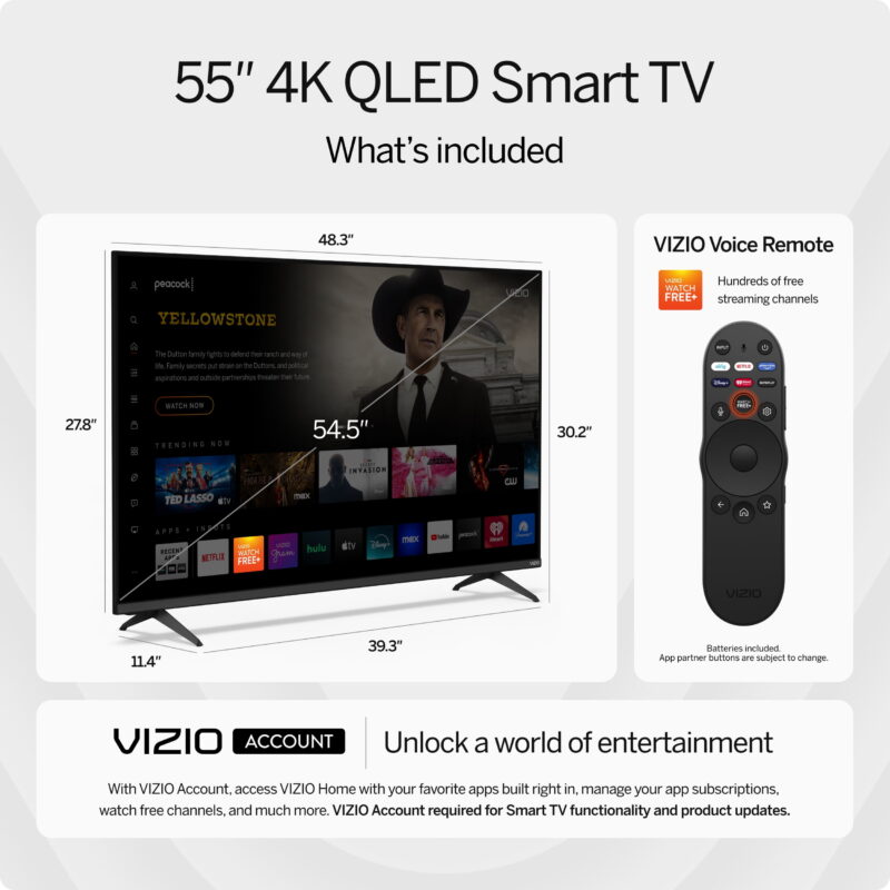 VIZIO 55" Class Quantum 4K QLED HDR Smart TV (NEW) M55Q6-L4 - Image 3