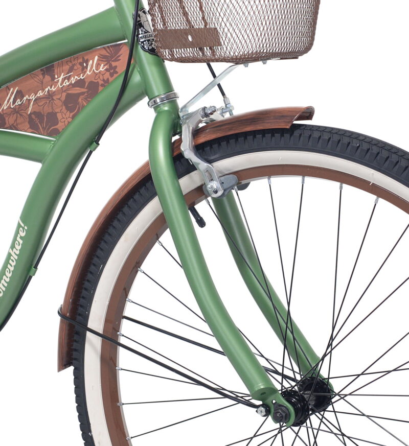 26" Margaritaville 7 Speed Adult Cruiser Bicycle, Green - Image 4