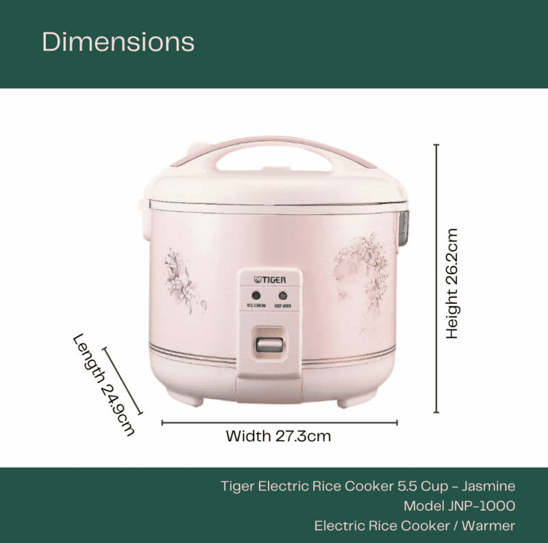 Tiger Electronic JNP-1000 5.5 Cup Rice Cooker (Made in Japan) - Image 4
