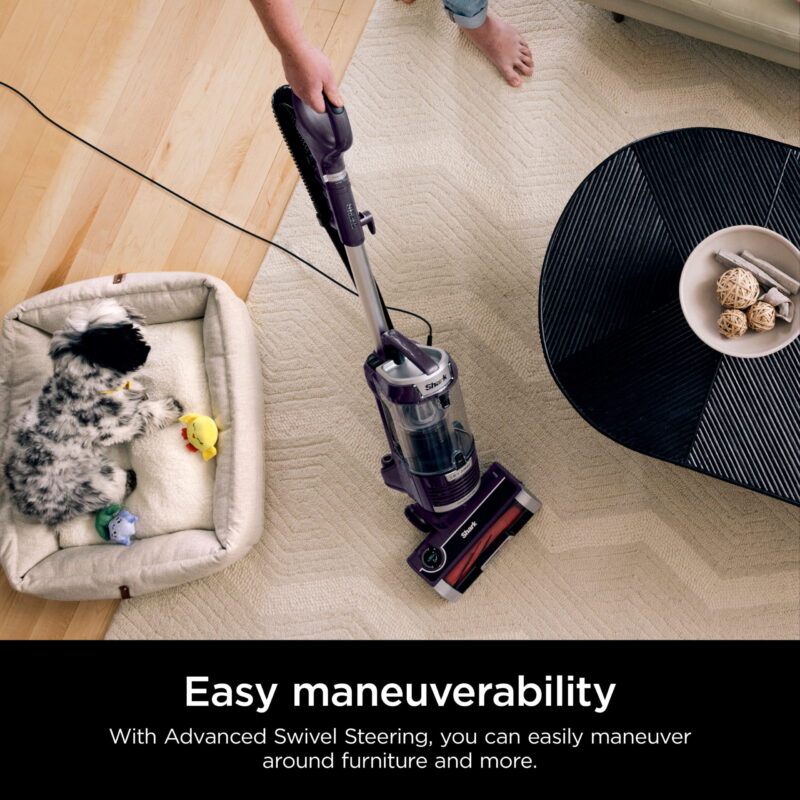 Shark Upright Vacuum, Lift-Away, Pet Friendly, Bagless, PowerFins HairPro & Odor Neutralizer Technology, Hard Floor and Carpet, Self Cleaning Brushroll, Anti Allergen &Swivel Steering , ZD550, Purple - Image 5