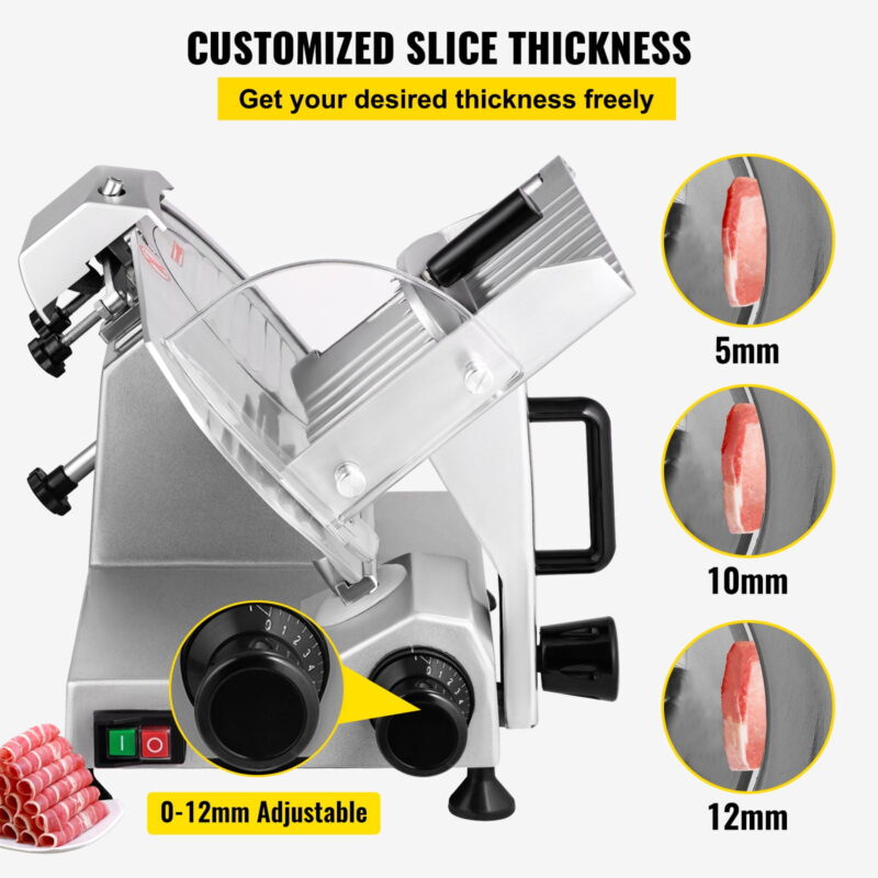 KFFKFF 200W 350-400RPM Commercial Electric Meat Slicer Deli Food Cutter 8in Blade - Image 5