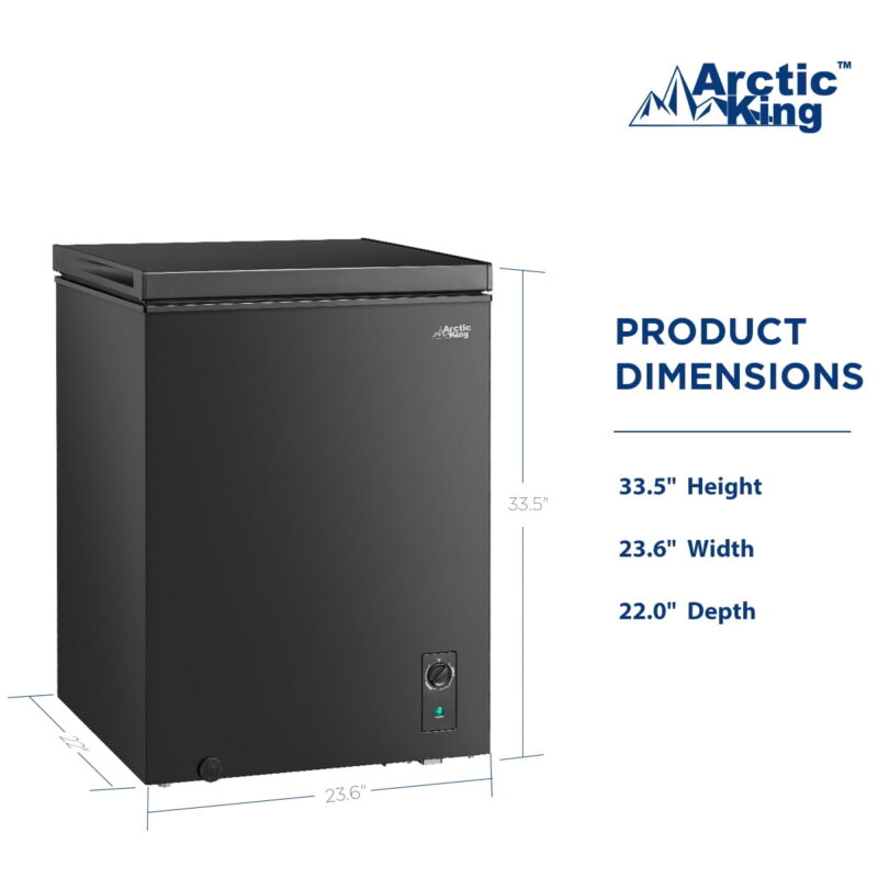 Arctic King 5.1 Cu ft Chest Freezer, Convertible, Black - Image 3