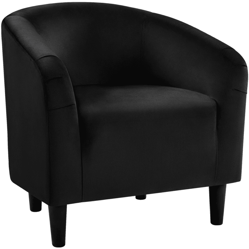 Renwick Modern Upholstered Accent Chair, Set of 2, Black Velvet - Image 3