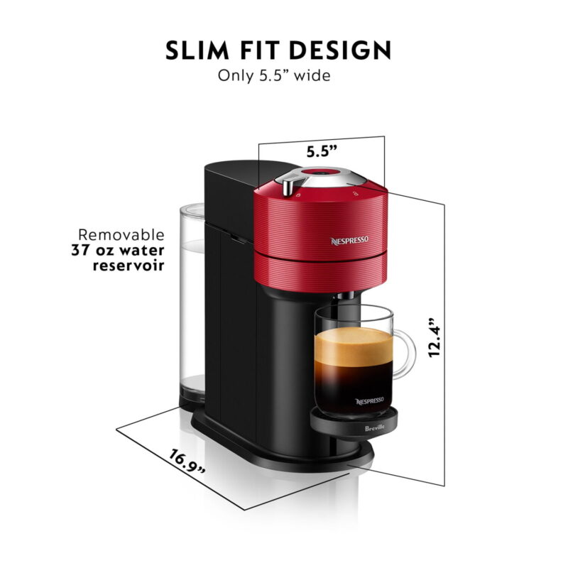 Breville Vertuo Next Coffee and Espresso Maker in Red, Single Serve Brewers, BNV520RED1BUC1 - Image 2