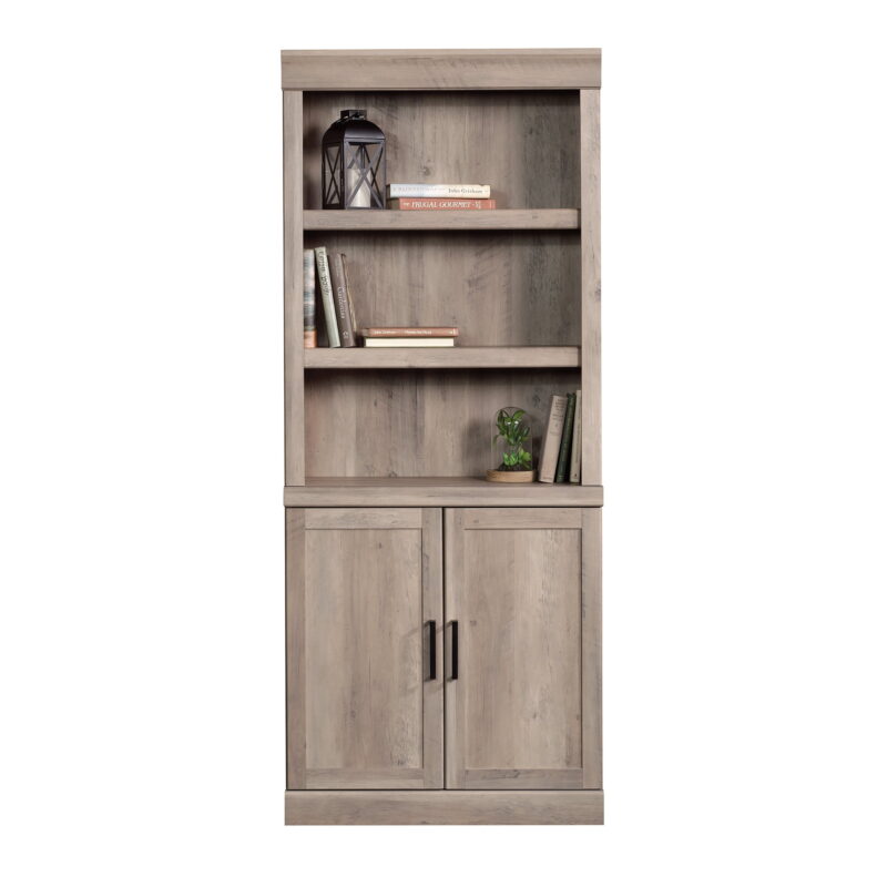 Better Homes & Gardens Glendale 5 Shelf Bookcase with Doors, Rustic Gray Finish - Image 7