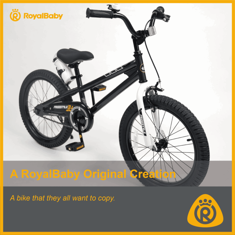 Royalbaby Freestyle 18" Kids Bicycle for Boys Girls, Ages 6-9 Years, Black - Image 2