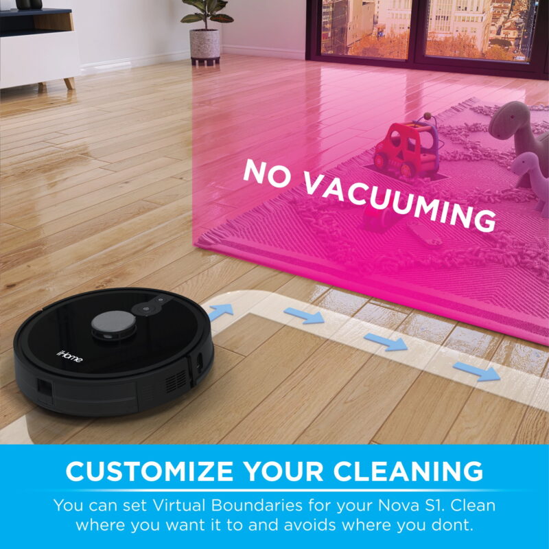 iHome AutoVac Nova S1 Robot Vacuum with LIDAR Navigation, 150 Min Runtime, 2700pa Suction, New - Image 4