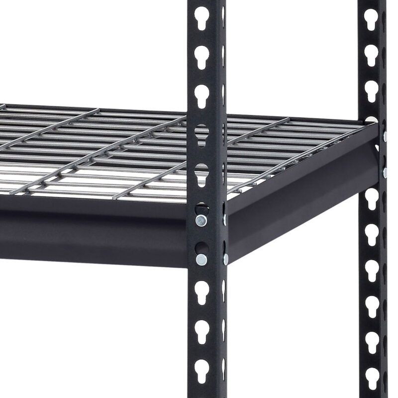 Hart 48"W x 24"D x 72"H 5-Tier Steel Shelving with Wire Decking; 4,000 lbs. Total Capacity; Black - Image 7