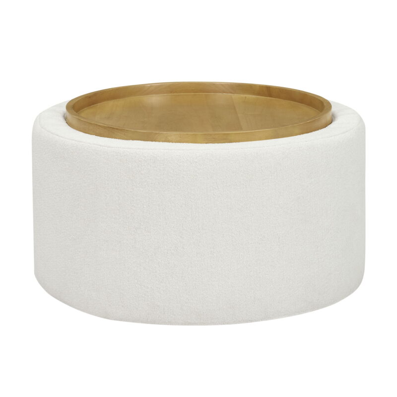 Beautiful Drew Stowaway Coffee Table with Storage by Drew Barrymore, Cream - Image 2