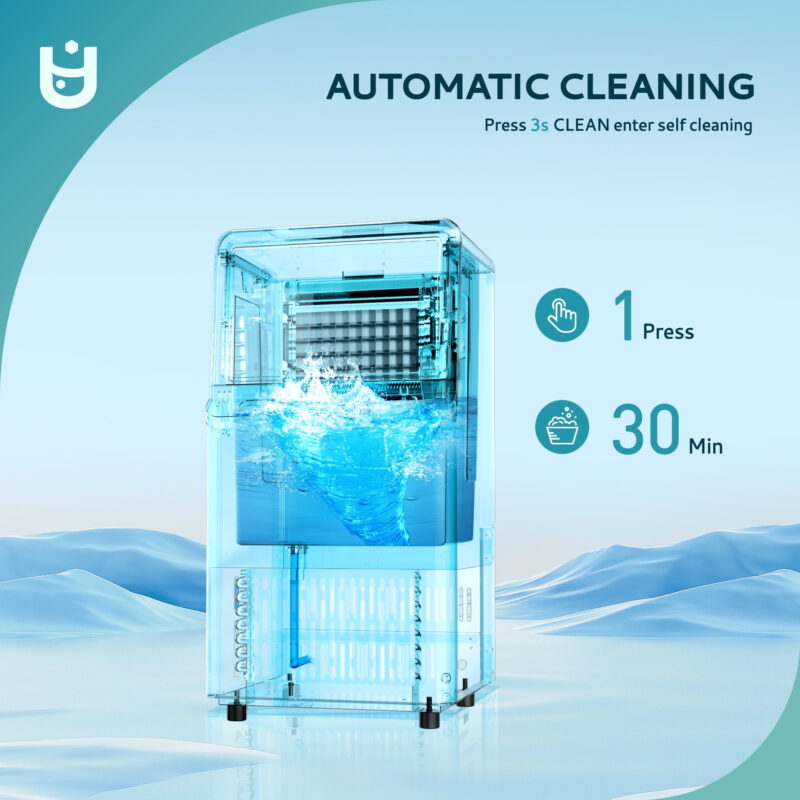 EUHOMY Commercial Ice Maker Machine, 100lbs/24H Stainless Steel Under Counter Ice Machine - Image 3