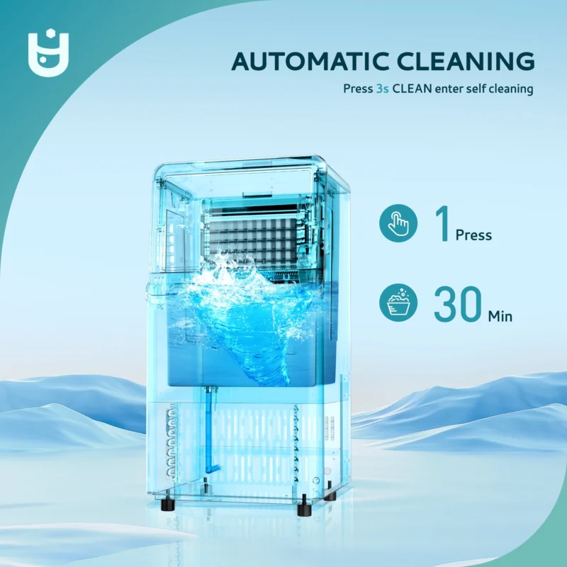EUHOMY Commercial Ice Maker Machine, 100lbs/24H Stainless Steel Under Counter Ice Machine - Image 3