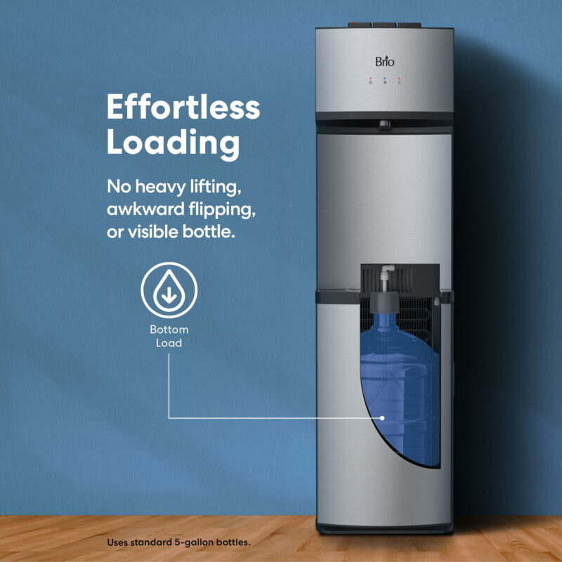 Brio 530 Stainless Steel Energy Saver 5 gal Bottom Loading Water Cooler - Image 3