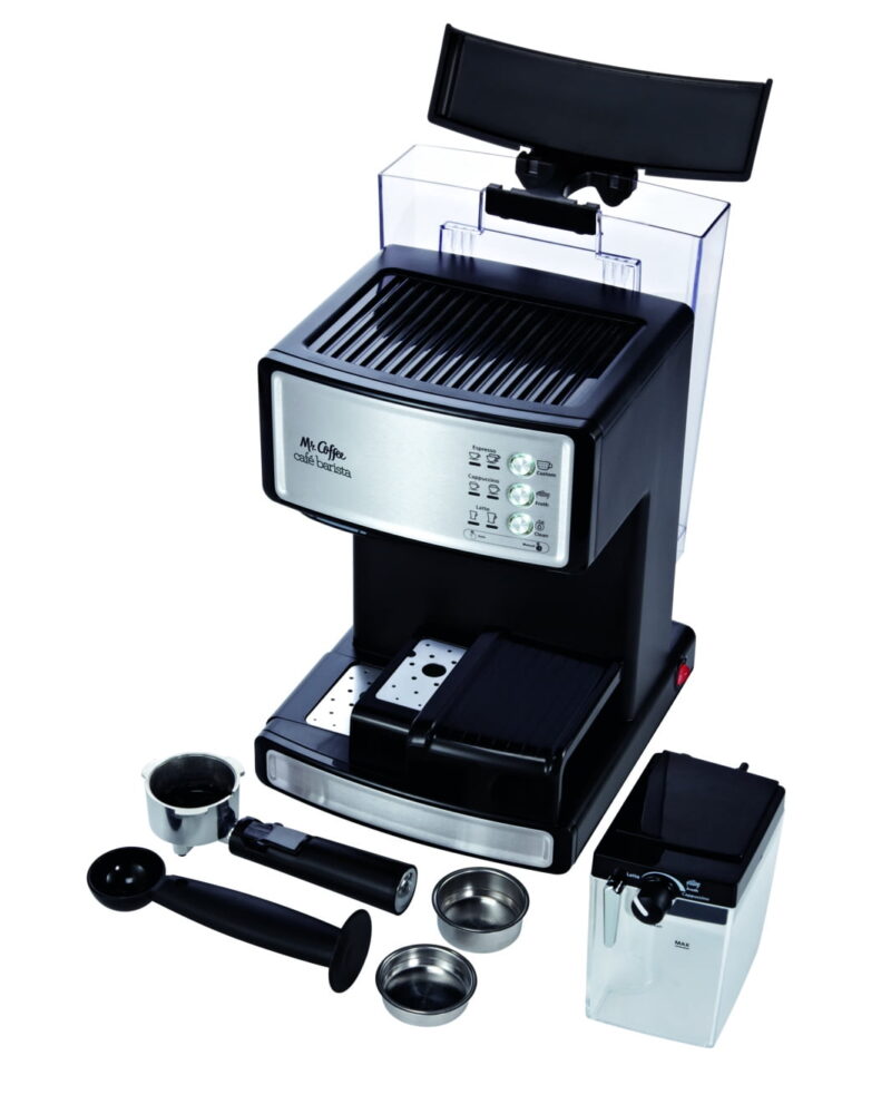 Mr. Coffee Cafe Barista Black & Silver Premium Espresso/Latte/Cappuccino Maker with Milk Frother - Image 5