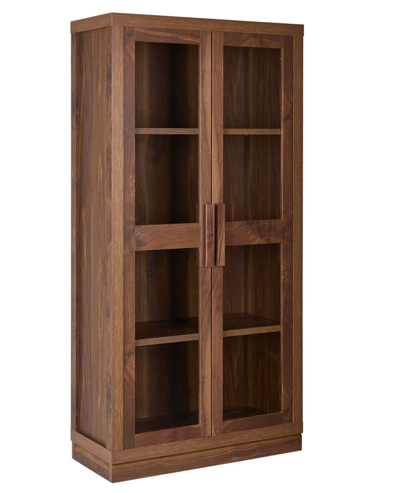 Better Homes & Gardens Ezra Glass Door Storage Cabinet, Warm Walnut finish - Image 2
