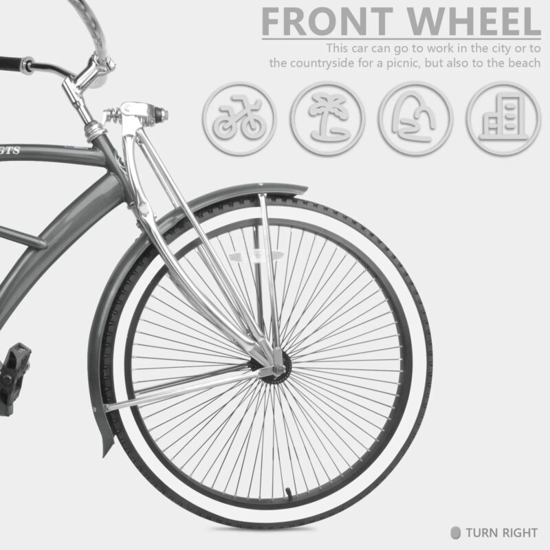 Micargi Steel Frame Adult's 26" Cruiser Bikes - Image 5
