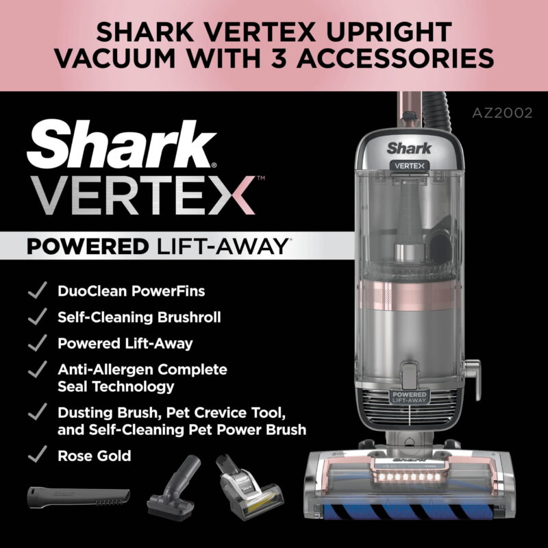 Shark® Vertex DuoClean® PowerFin Upright Vacuum Powered Lift-Away®, Self-Cleaning Brushroll - Image 7