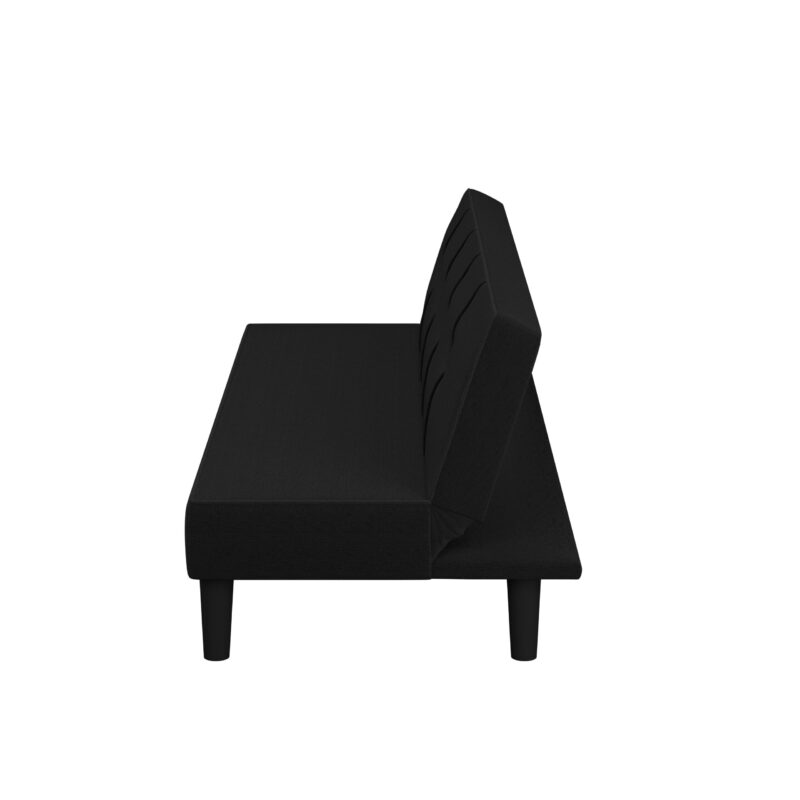 Serta Langston Modern Futon with Black Legs, Black Fabric - Image 6