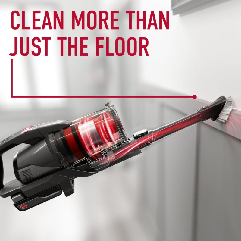 Cordless Stick Hoover ONEPWR Emerge Essentials Vacuum, 45 Minute Run Time, Pet Hair Tangle Guard, 7.3 Pounds, Multi-surface, with Handheld Vacuum Cleaner, Red - Image 3