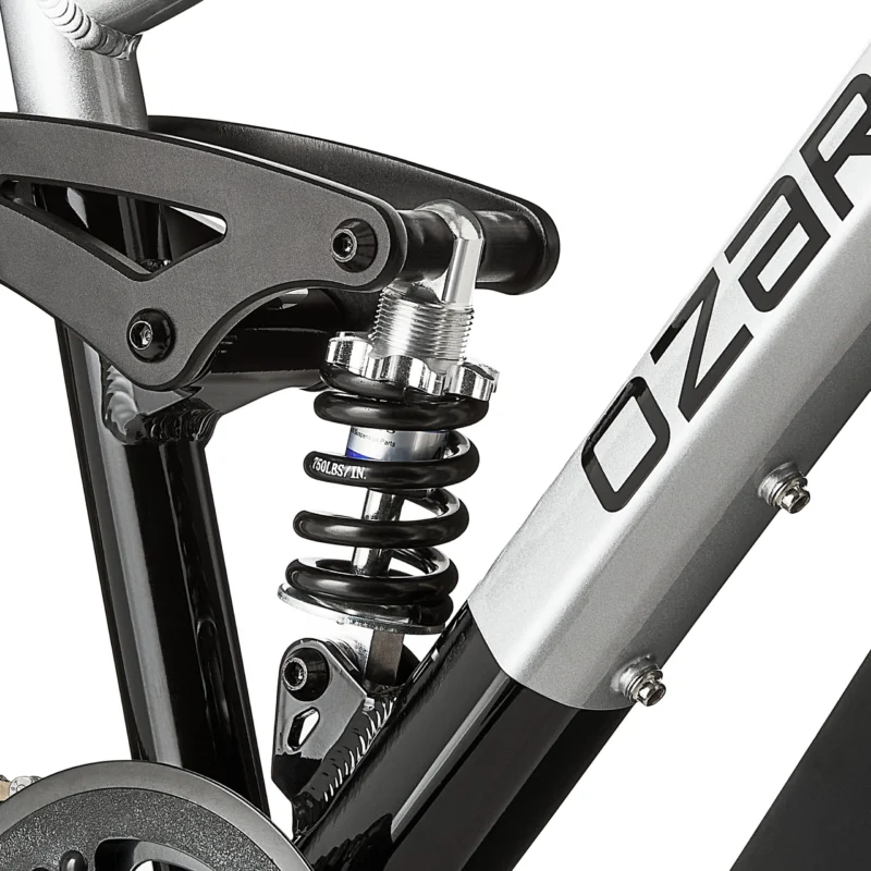 24" Ozark Trail FS.1 Epictrail Full Suspension Mountain Bike, For Teens and Adults, Heights between 4'6"-5'6", Silver - Image 6