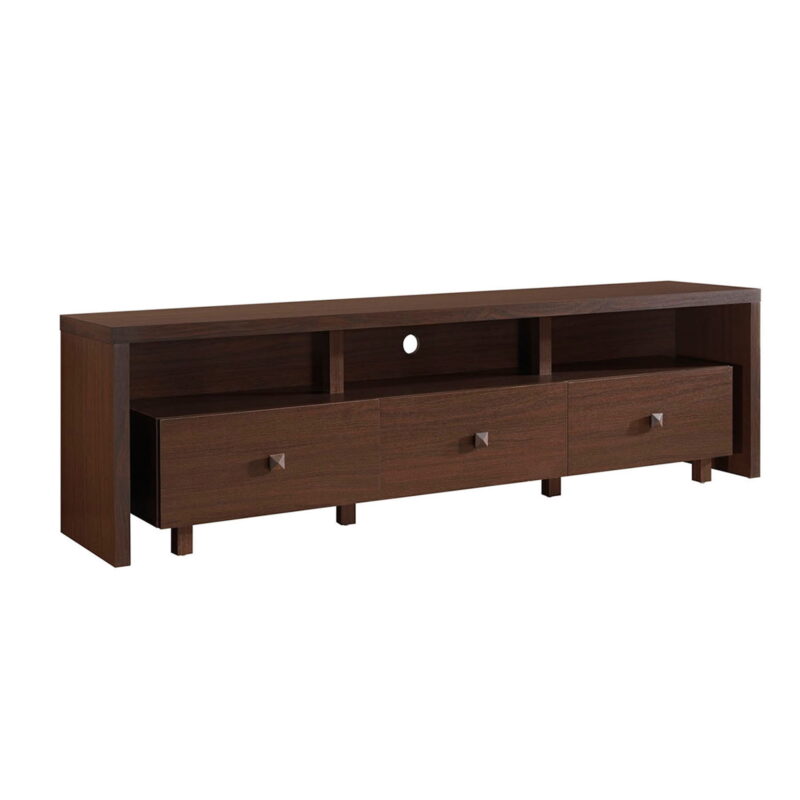Techni Mobili Elegant Modern TV Stand for TVs up to 75" with Storage, Wood-like Finish, Hickory Brown RTA-8895-HRY - Image 6