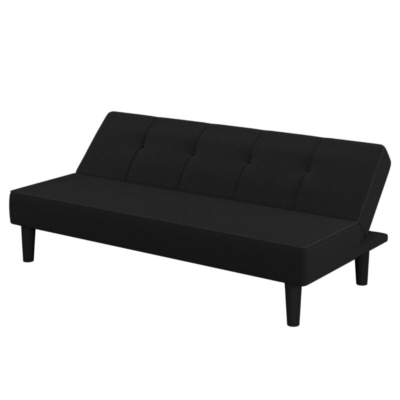 Serta Langston Modern Futon with Black Legs, Black Fabric - Image 7