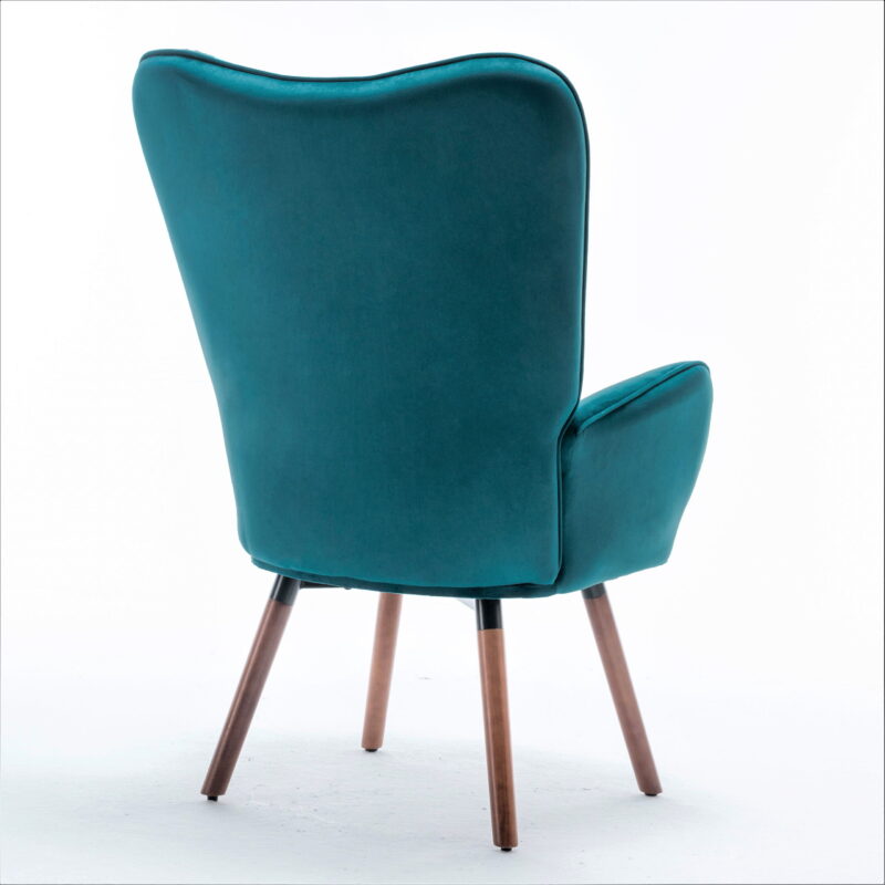 US Pride Furniture Kreedence 26.38" W Microfiber Wing Back Armchair, Greynish Blue - Image 5