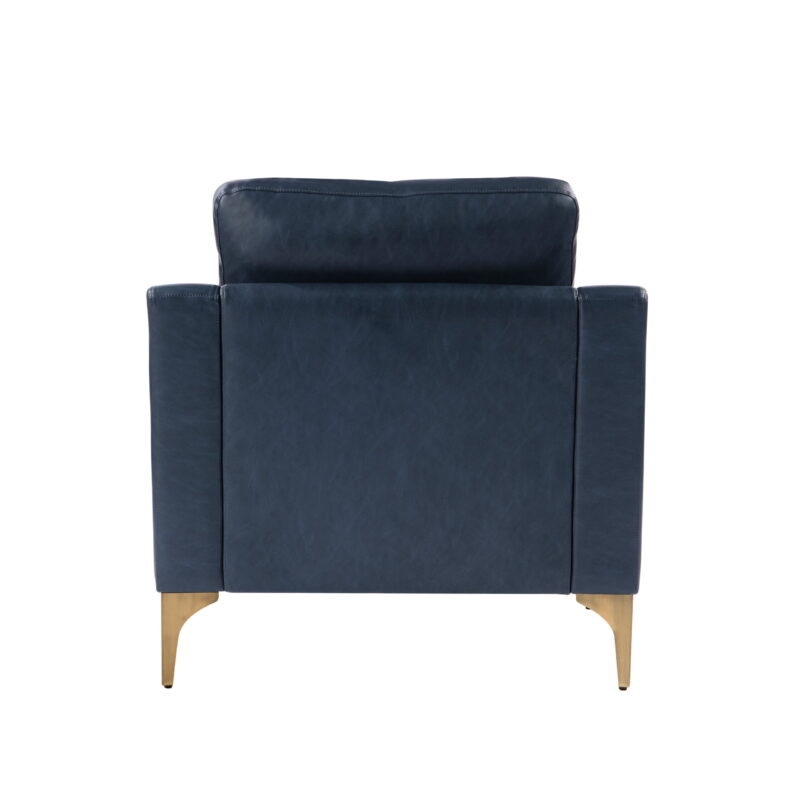 Serta Hemsworth Mid-Century Modern Armchair, Navy Blue Faux Leather - Image 6