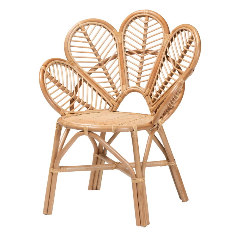 bali & pari Eliava Rattan BOHO Peacock Chair, Natural Brown - Image 2