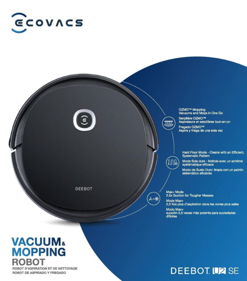 ECOVACS DEEBOT U2SE Robot Vacuum Cleaner and Mop with WiFi & App - Image 2