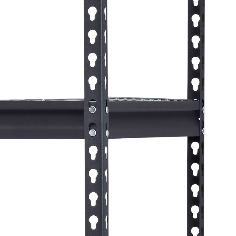 Hart 48"W x 24"D x 72"H 5-Tier Steel Shelving with Wire Decking; 4,000 lbs. Total Capacity; Black - Image 6