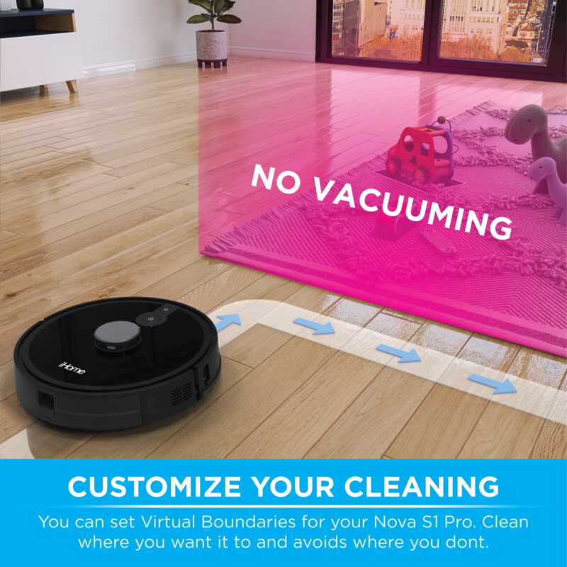 iHome AutoVac Nova S1 Pro Self Empty Robot Vacuum, LIDAR Mapping, 150 Min Runtime, Strong Suction, New - Image 7