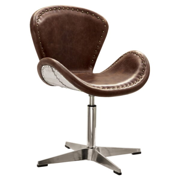 ACME Brancaster Accent Chair in Retro Brown and Aluminum