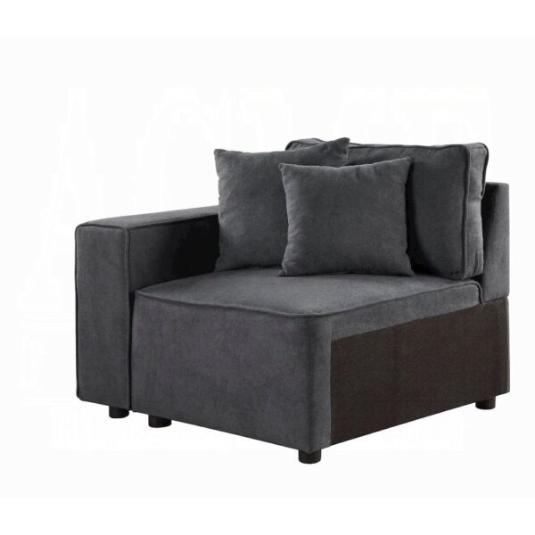 Acme Furniture Silvester Modular Armrest, Gray Fabric (56870)