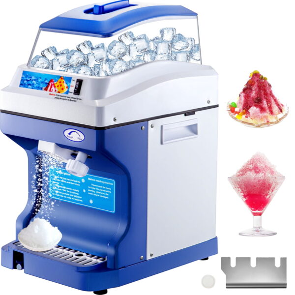 BENTISM Commercial Ice Shaver Ice Shaving Machine, with Hopper, Electric Snow Cone Maker