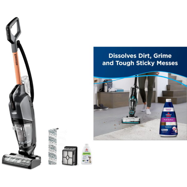 BISSELL® CrossWave® HydroSteam™ Wet Dry Vacuum 3513 &  Bissell Multi-Surface Floor Cleaning Formula, Spring Breeze Scent, 32 oz., 1789