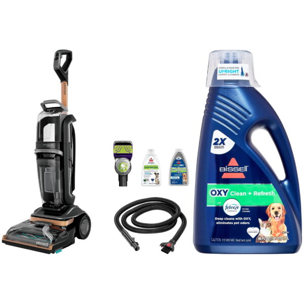 BISSELL Revolution HydroSteam Carpet Cleaner, 3428 & BISSELL Pet Carpet Stain Remover, 60 Fluid Ounce 5959W