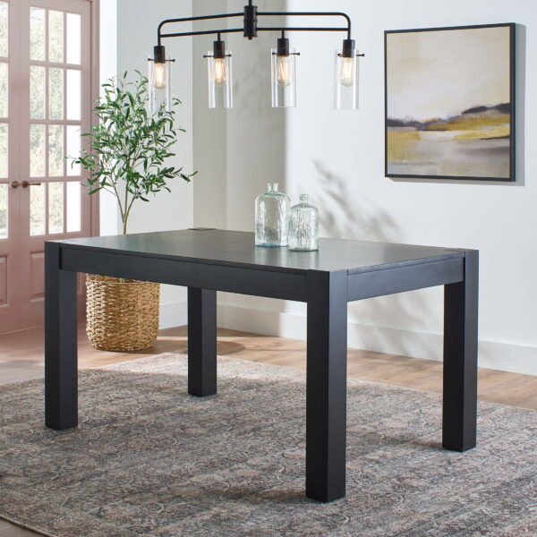 Better Homes & Gardens Bryant 58.5 in Rectangle Solid Wood Construction Dining Table, Charcoal