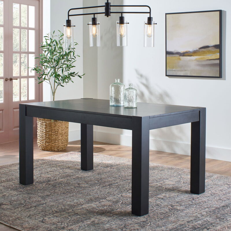 Better Homes & Gardens Bryant 58.5 in Rectangle Solid Wood Construction Dining Table, Charcoal
