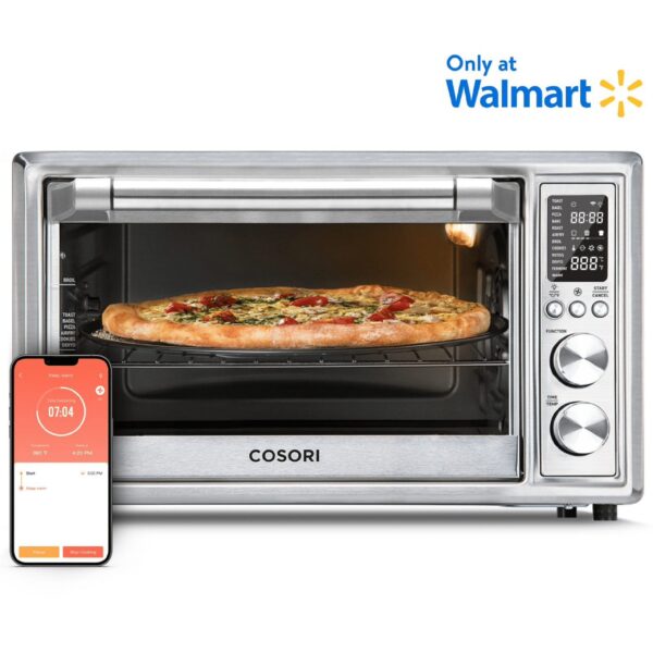 Cosori 9-Slice Smart Ceramic Air Fryer Toaster Oven, Stainless Steel, Silver