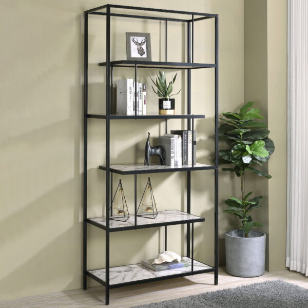 Furniture of America Harper 5-Shelf Bookcase, Black