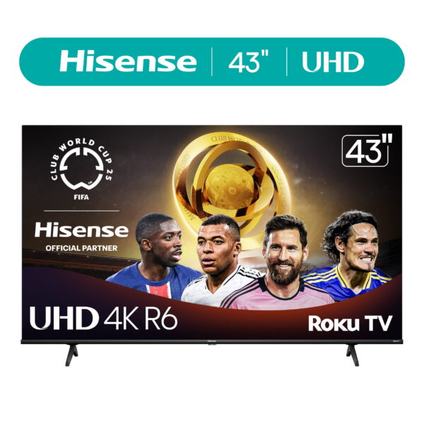 Hisense 43" Class 4K UHD LED LCD Smart Roku TV HDR R6 Series 43R6E3