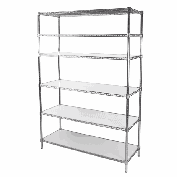 Hyper Tough 6-Tier Wire Storage Shelves with Liners, 48" W x 18" D x 72" H, 3600 lb Load Capacity, Chrome