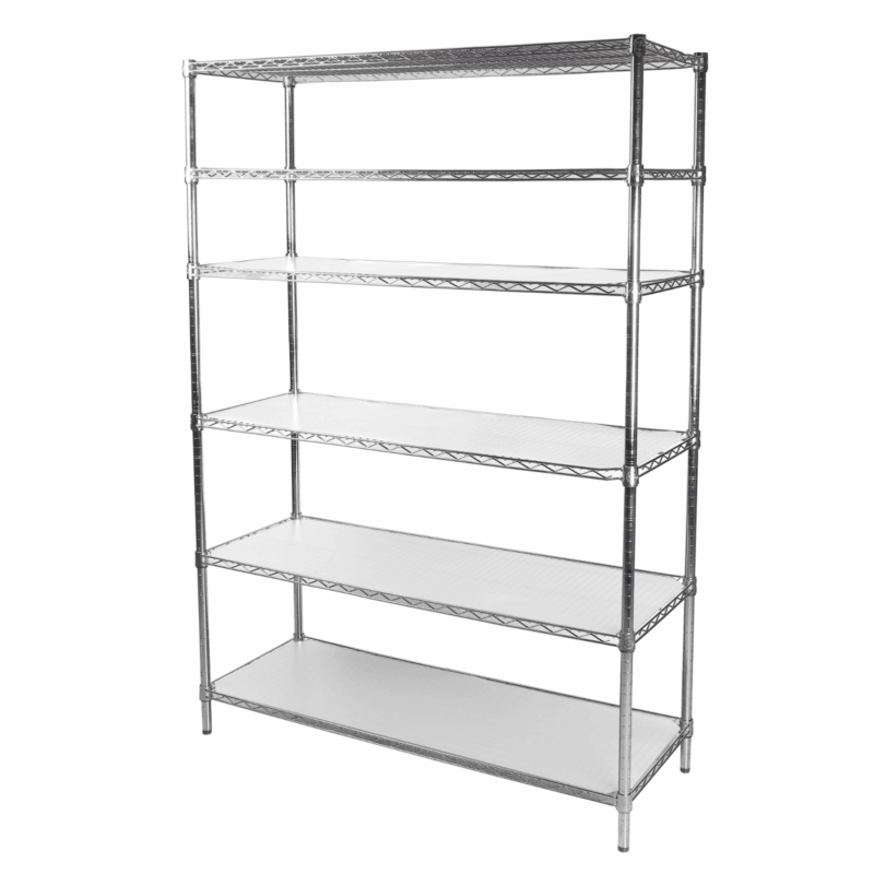 Hyper Tough 6-Tier Wire Storage Shelves with Liners, 48" W x 18" D x 72" H, 3600 lb Load Capacity, Chrome