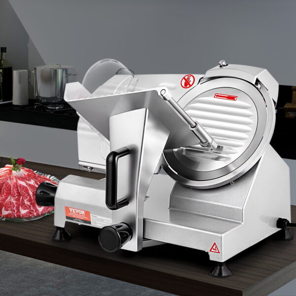 KFFKFF 200W 350-400RPM Commercial Electric Meat Slicer Deli Food Cutter 8in Blade