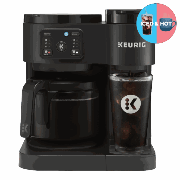 Keurig K-Duo Essentials, Hot & Iced Single-Serve K-Cup Pod Coffee Maker & Carafe, Black