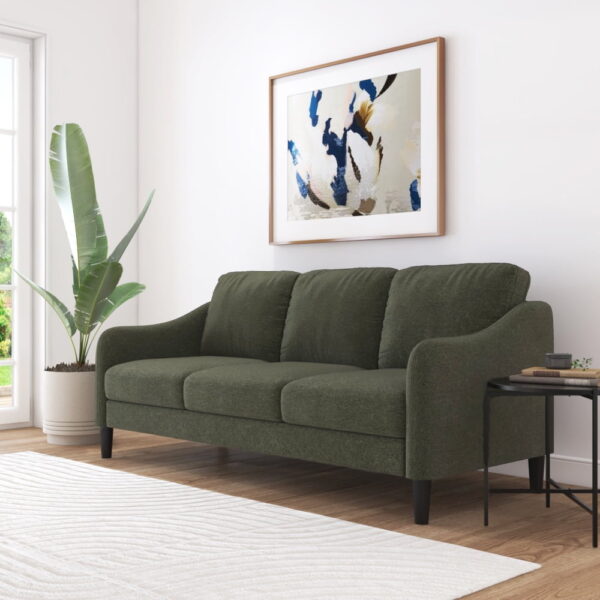 Mainstays Westley Swoop Arm 74" Sofa, Moss Green